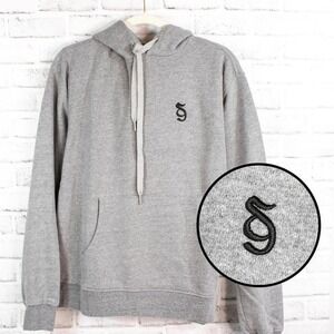 Spiritual Gangster Heather Gray Monogram Embroidered Pullover Hoodie Shirt XXL